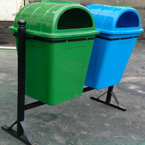 squre-dustbin-with-ms-structure-twin-type-60-80-ltr